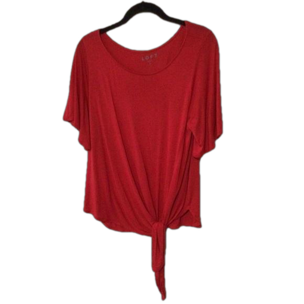 LOFT Short Sleeve Tie Front Top S